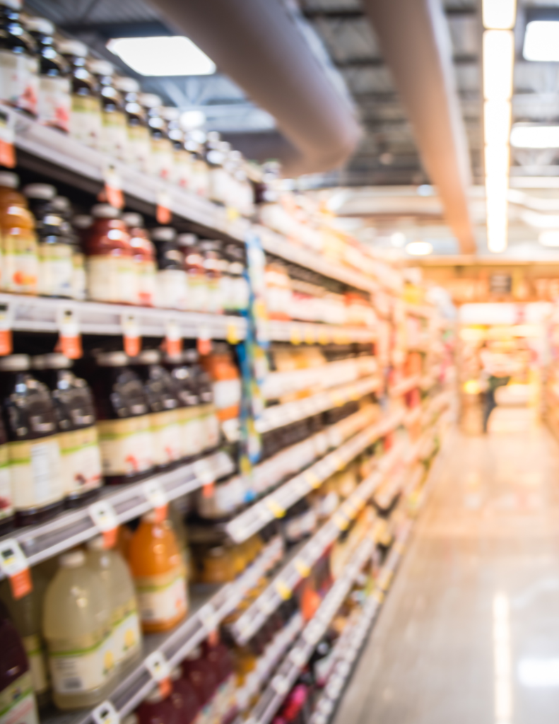 beverage aisle at the grocery store