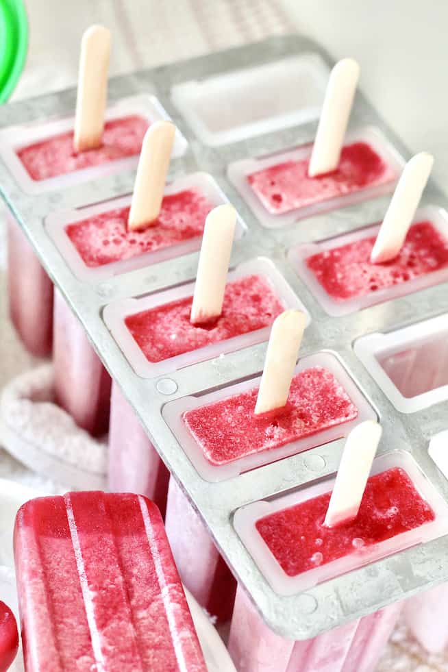 pineapple cherry popsicles in mold