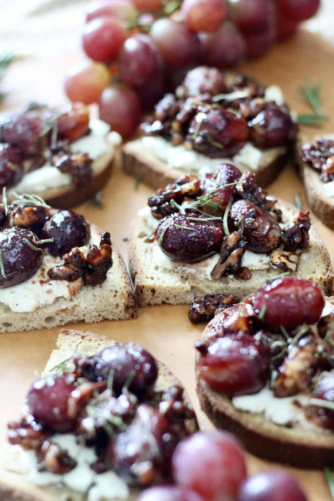 gluten free sourdough bred with roasted grapes rosemary and goat cheese