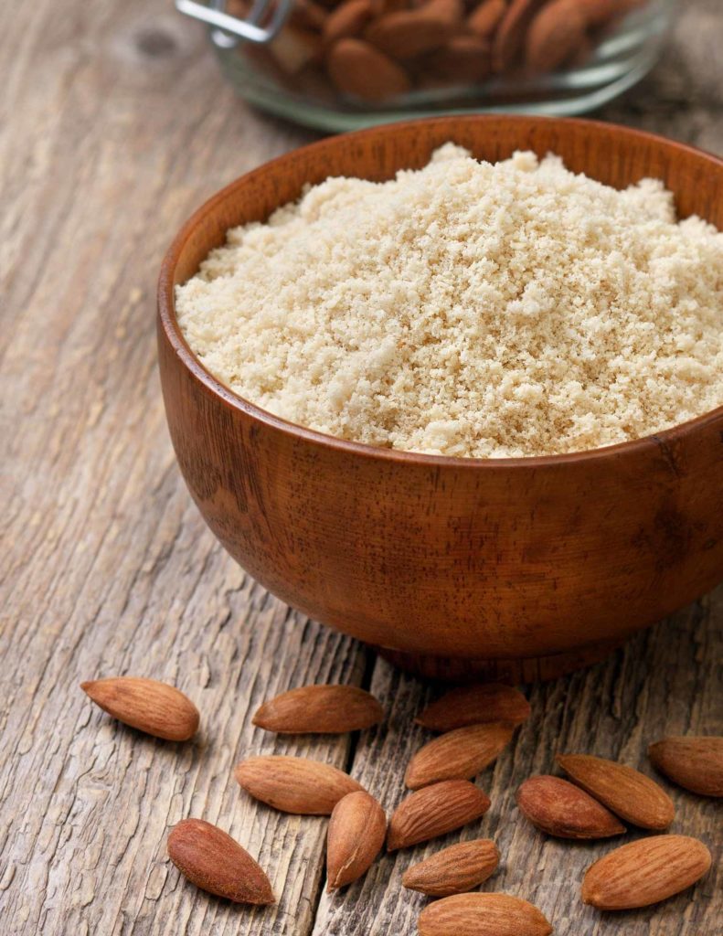 is almond flour good for diabetes? almonds and almond flour in bowl
