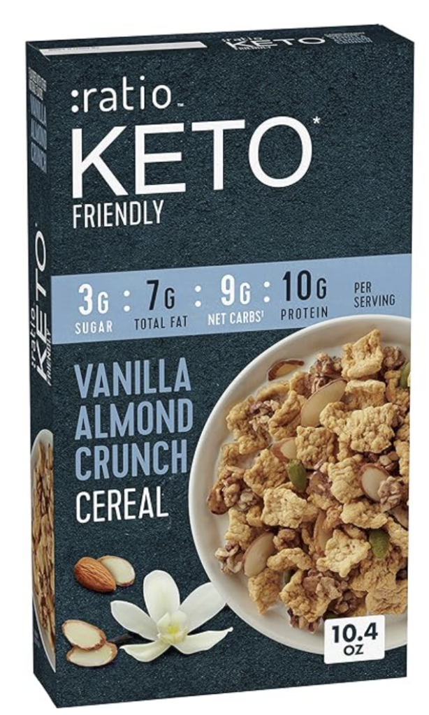 ratio keto friendly cereal vanilla almond crunch best cereals for diabetes
