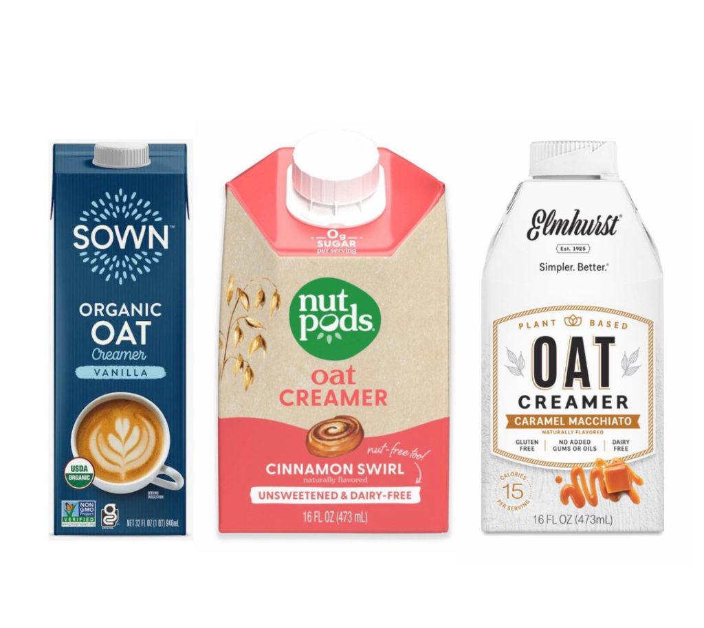 oat milk based coffee creamers for diabetes sown oat creamer, nutpods oat creamer, elmherst oat creamer