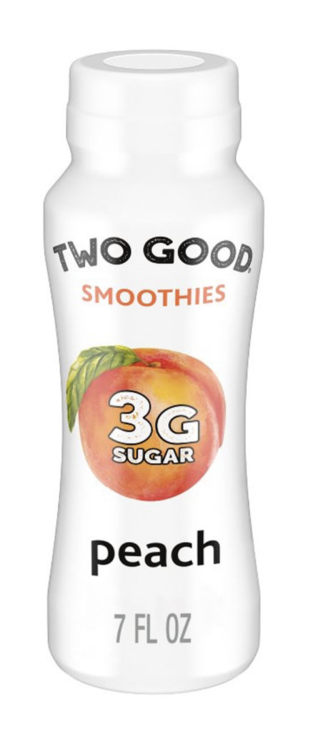 two good yogurt smoothie drink peach