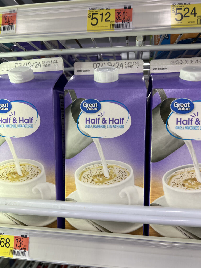 great value brand half and half at walmart