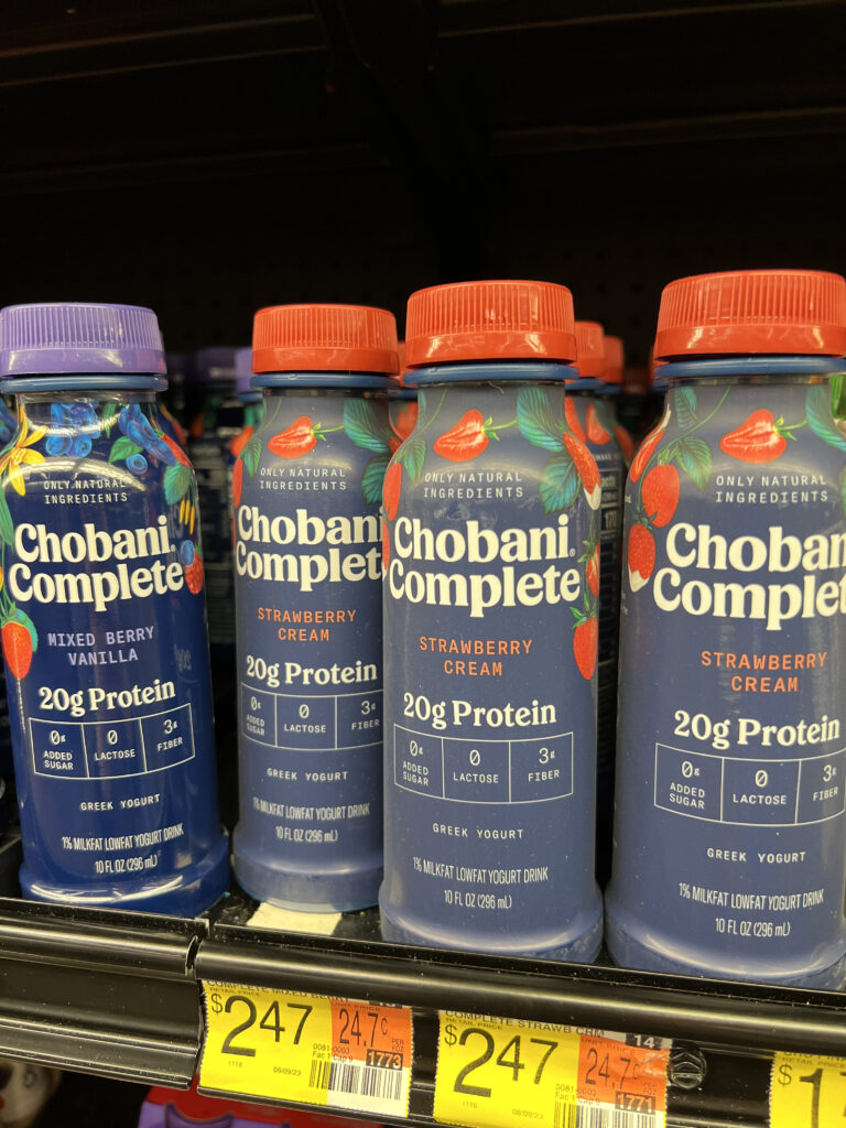 chobani complete yogurt drinks at walmart