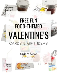 free valentines cards with food cover