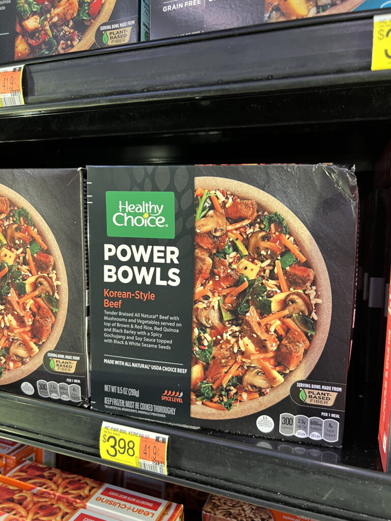 healthy choice power bowls in freezer case at walmart