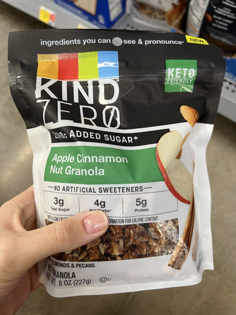 KIND zero keto friendly granola diabetes foods at walmart