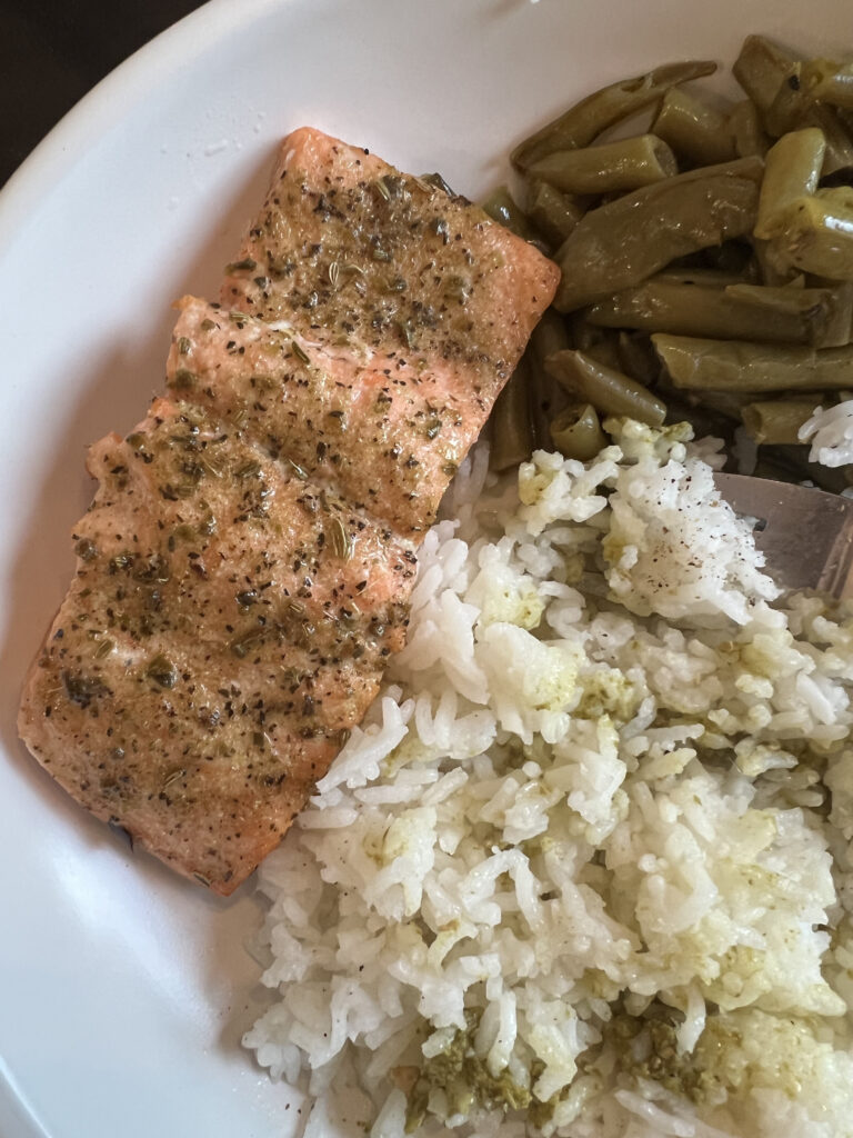 white rice with salmon and green beans best rice for diabetes