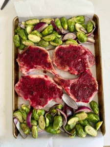 IMG_4514 | Milk & Honey Nutrition prepped sheet pan cranberry pork chops