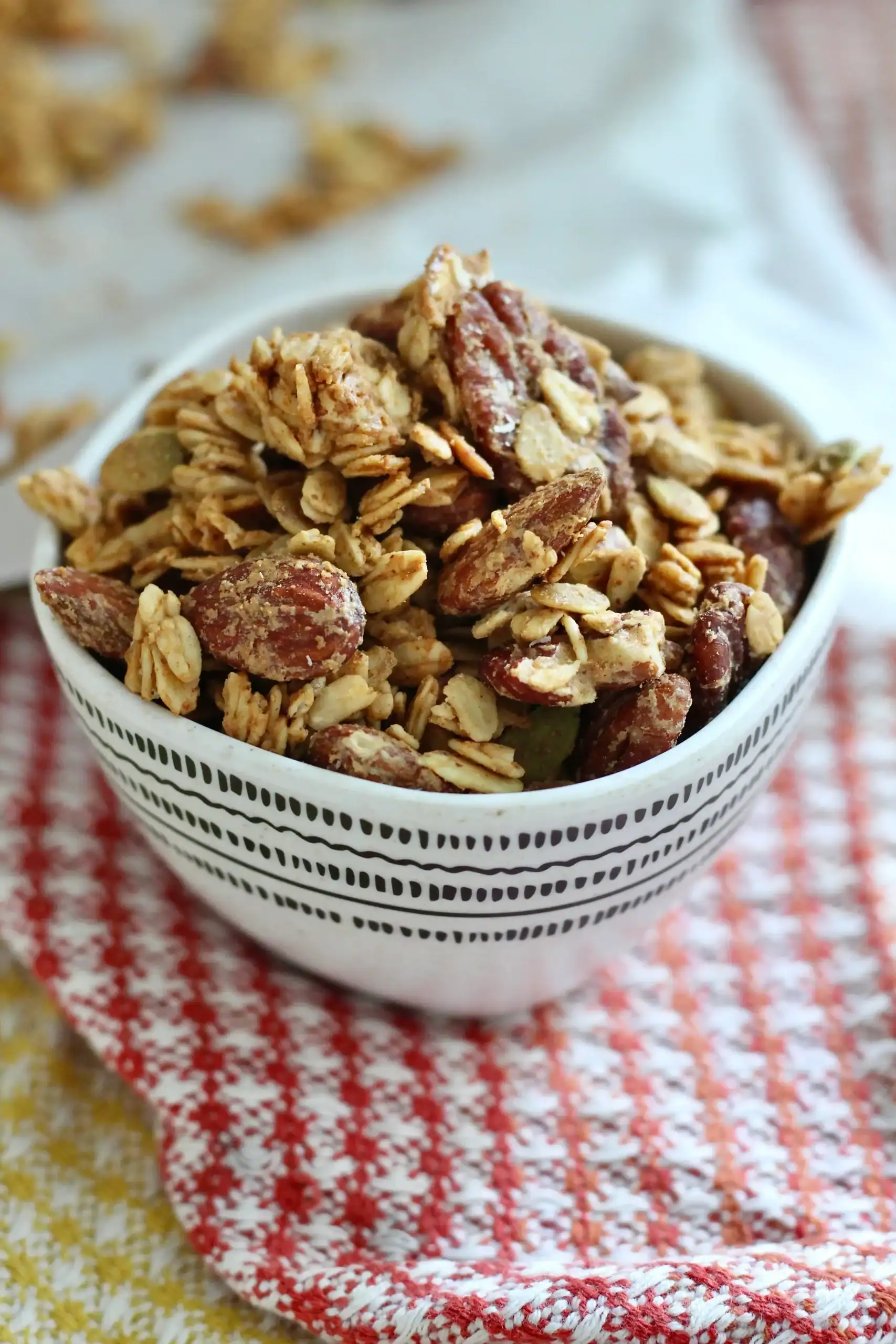 low sugar granola 5 | Milk & Honey Nutrition low sugar granola in cuisinart plastic ramekin