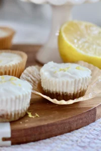 No Bake Cottage Cheese Lemon Cheesecake Bites 7 | Milk & Honey Nutrition no bake cottage cheese lemon cheesecake bites in mini muffin wrapper